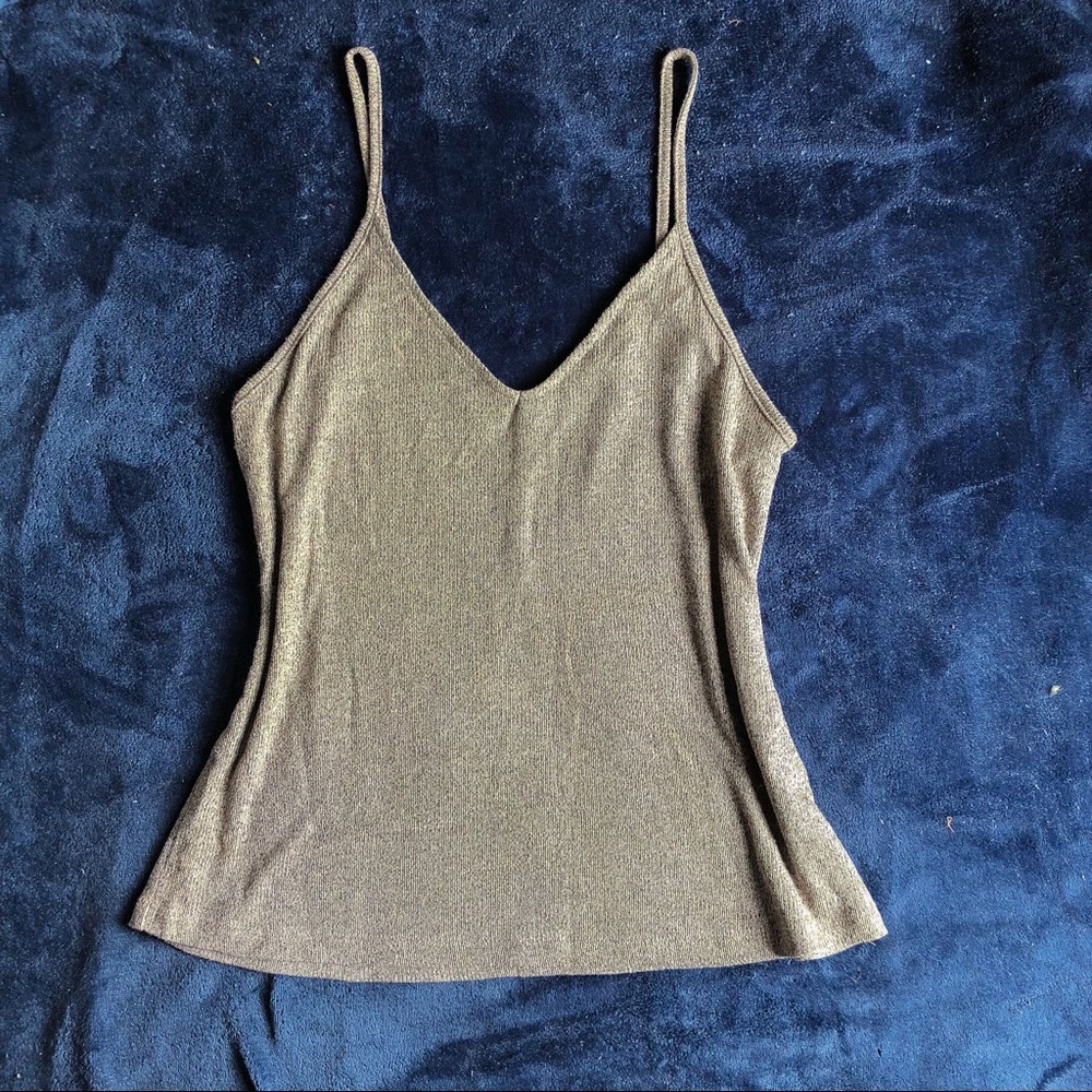 Forever 21 F21 Oatmeal V Neck Flowy Tank Top